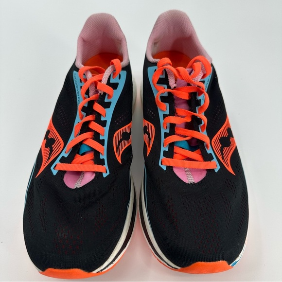 Saucony Endorphin Pro Womens 11 Lace Up Running Shoes Performance Black Orange - Picture 1 of 9